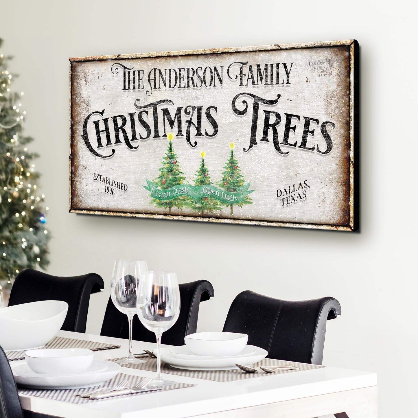 Family Christmas Tree Farm Sign III - Tailored Canvases - Flyclothing LLC