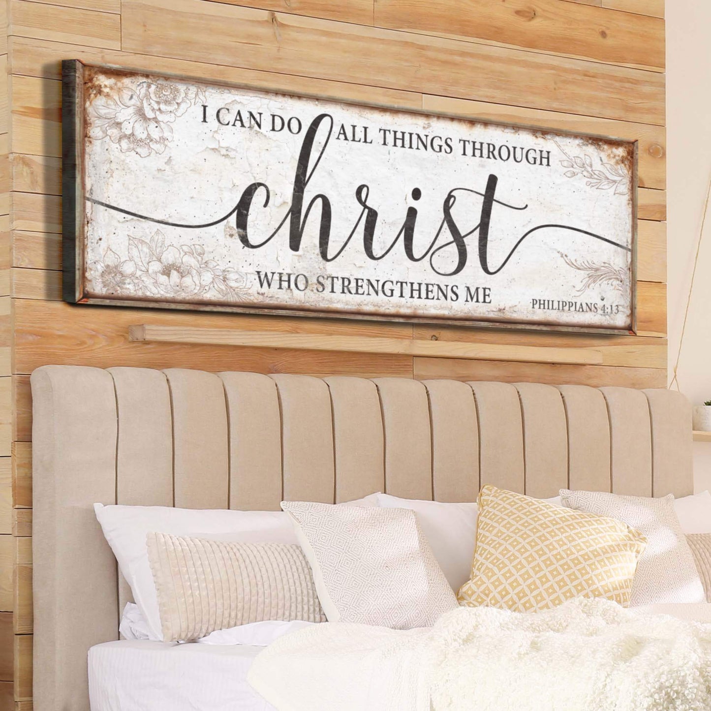 I Can Do All Things Through Christ Who Strengthens Me Faith Sign - Tailored Canvases - Flyclothing LLC