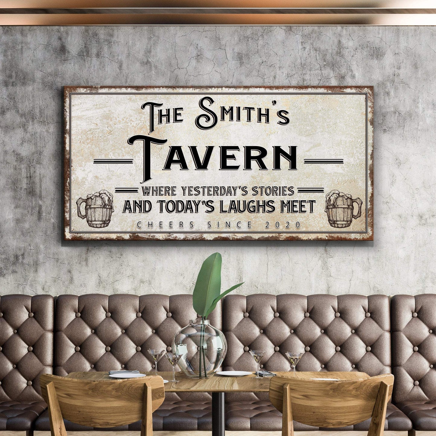 Tavern Where Yesterday's Stories and Today's Laughs Meet Sign - Tailored Canvases - Flyclothing LLC