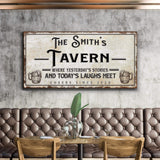 Tavern Where Yesterday's Stories and Today's Laughs Meet Sign - Tailored Canvases - Flyclothing LLC