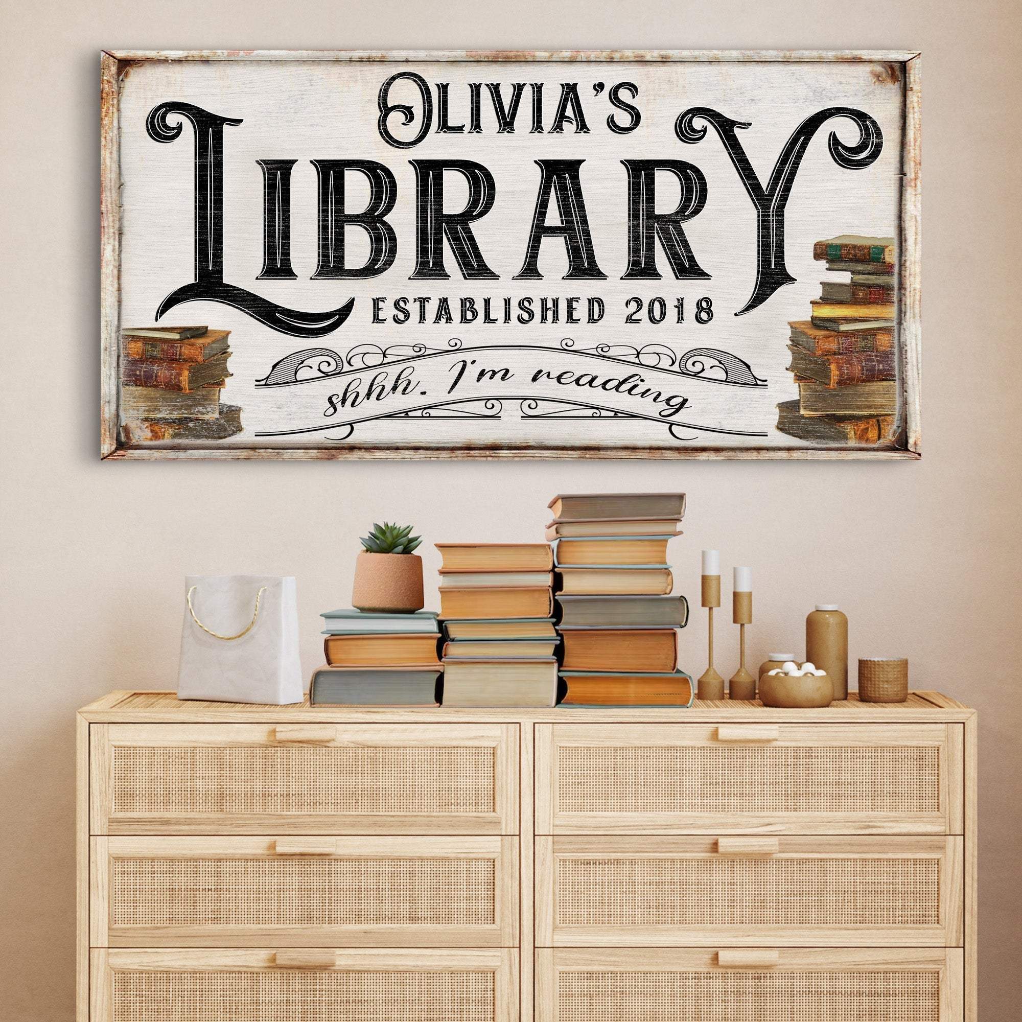 Shhh I'm Reading Library Sign - Tailored Canvases - Flyclothing LLC