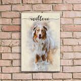 Pet Memorial Watercolor Portrait Sign II - Tailored Canvases - Flyclothing LLC