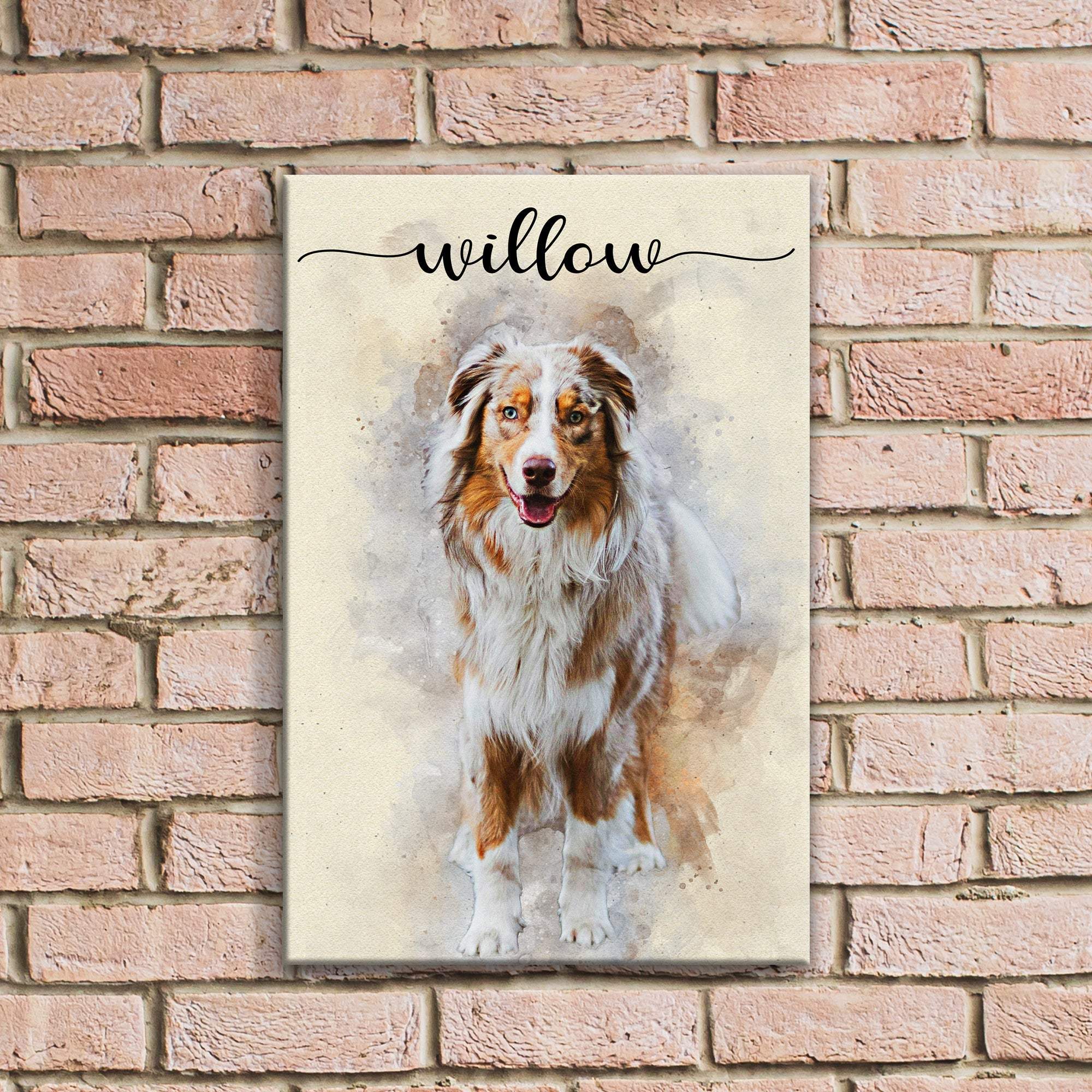 Pet Memorial Watercolor Portrait Sign II - Tailored Canvases - Flyclothing LLC