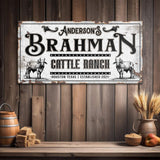 Personalized Brahman Cattle Sign - Tailored Canvases - Flyclothing LLC