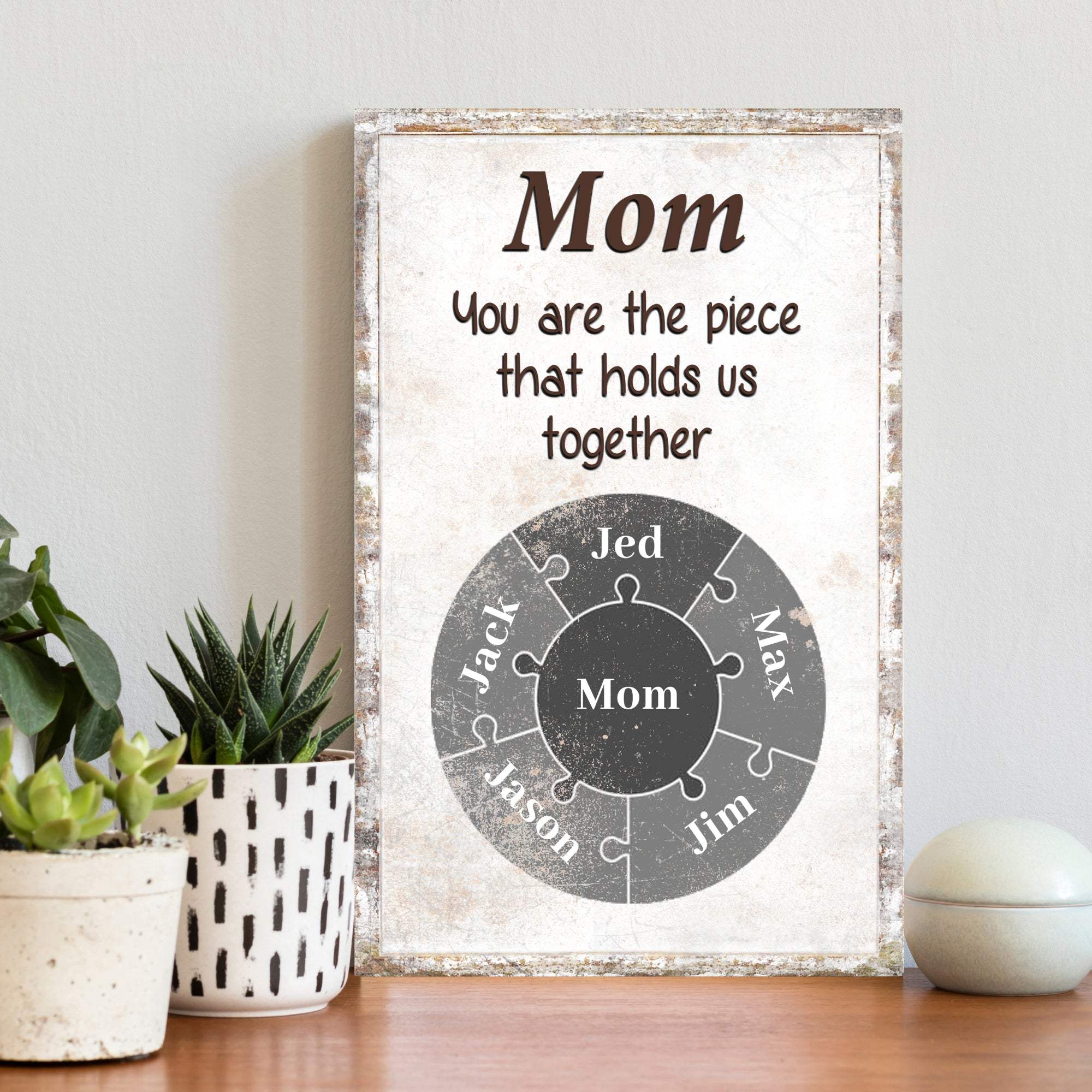 Mom Personalized Puzzle Sign - Tailored Canvases - Flyclothing LLC