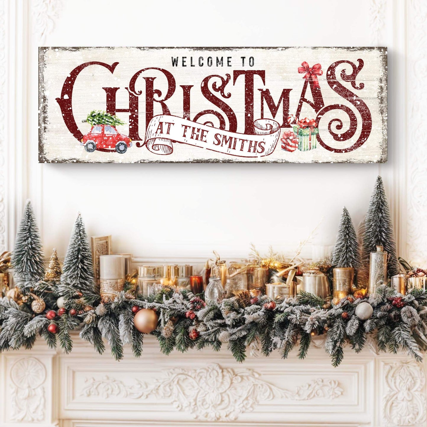 Family Welcome To Christmas Sign II - Tailored Canvases - Flyclothing LLC