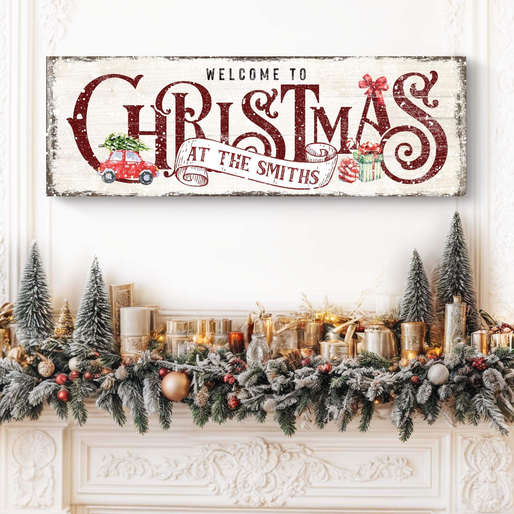 Family Welcome To Christmas Sign II - Tailored Canvases - Flyclothing LLC