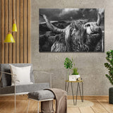 West Highland Cow Monochrome Canvas Wall Art - Tailored Canvases - Flyclothing LLC