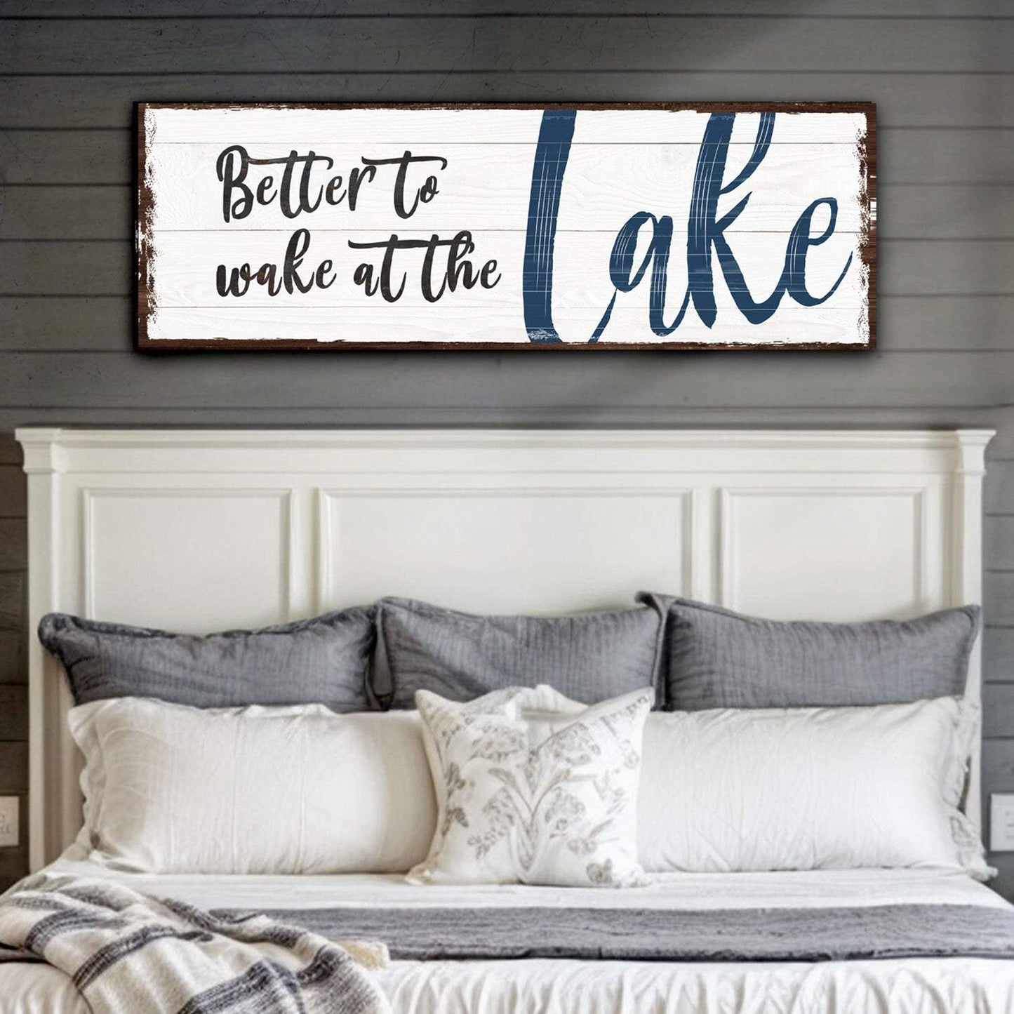 Better To Wake At The Lake Sign - Tailored Canvases - Flyclothing LLC