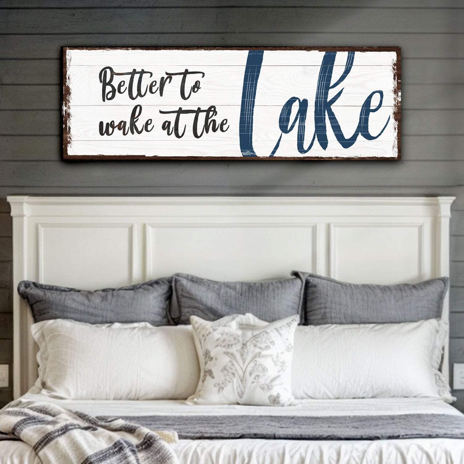 Better To Wake At The Lake Sign - Tailored Canvases - Flyclothing LLC
