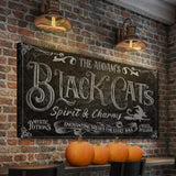 Black Cat’s Spirits & Charms Bar Halloween Sign II - Tailored Canvases - Flyclothing LLC