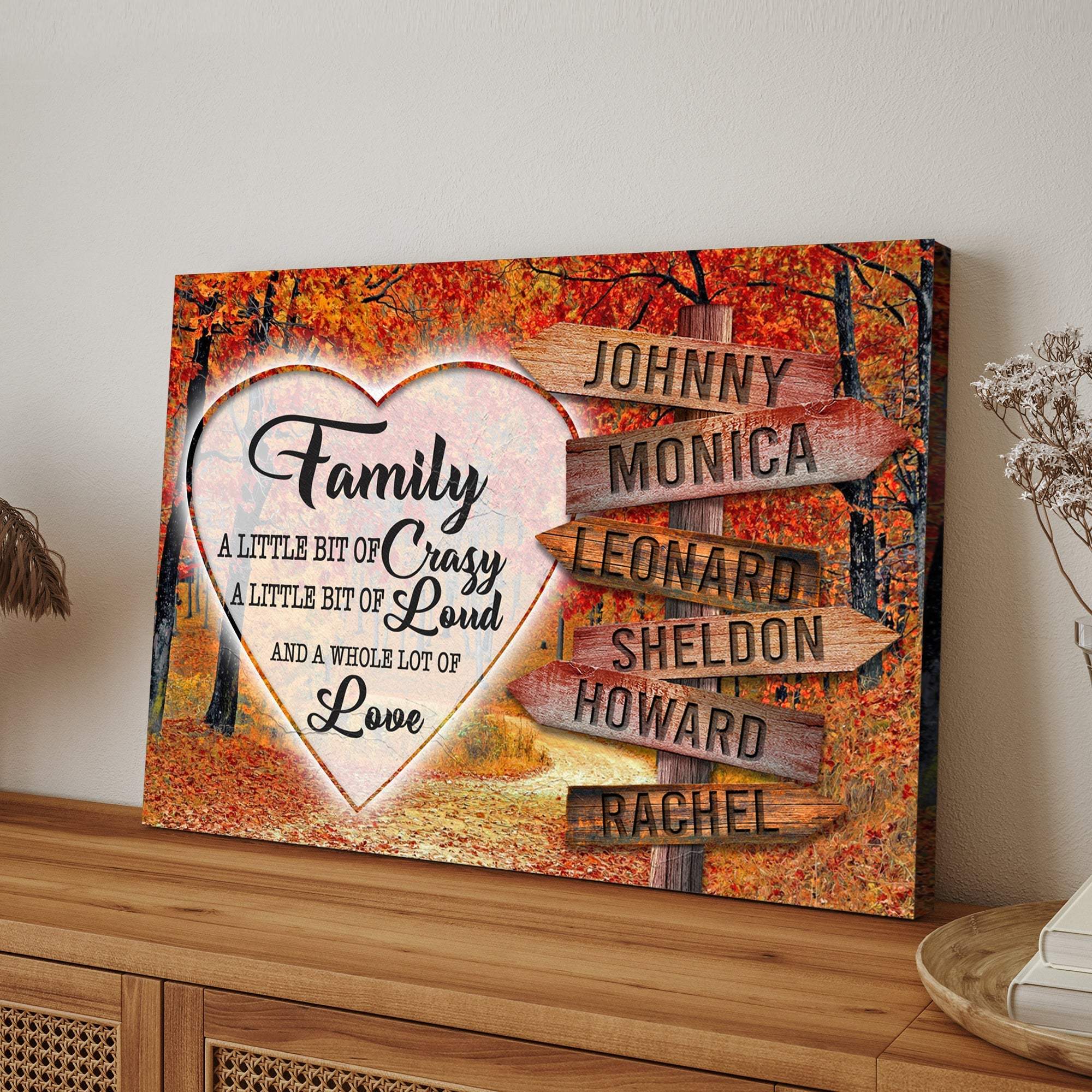 A Lot of Love Family Names Sign III - Tailored Canvases - Flyclothing LLC