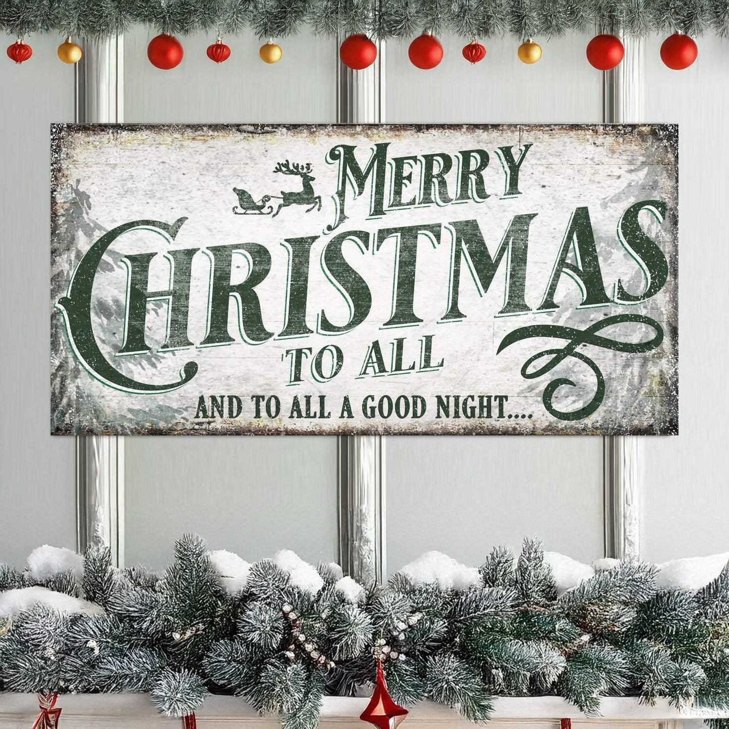 Merry Christmas To All And Goodnight Sign II - Tailored Canvases - Flyclothing LLC