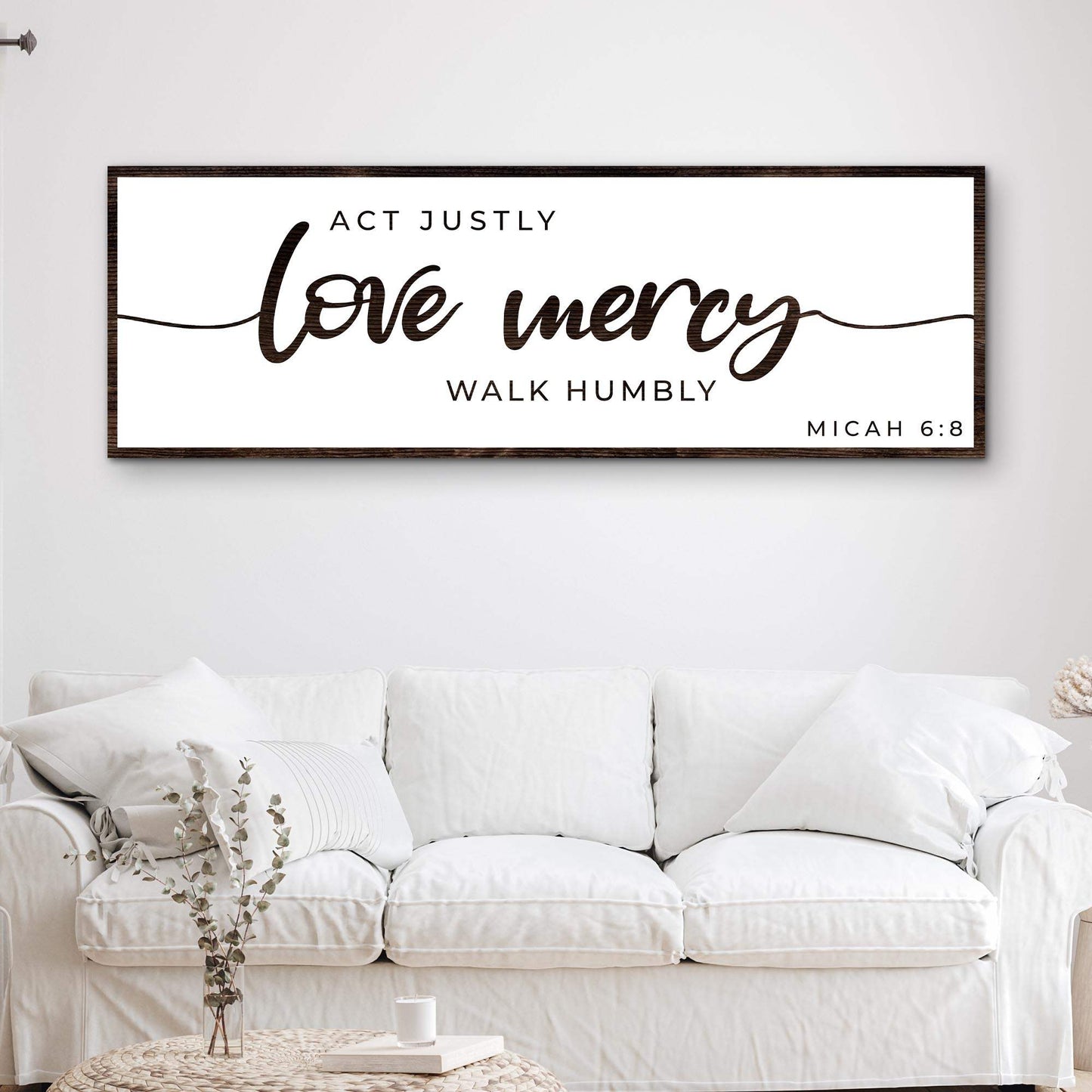 Act Justly Love Mercy Walk Humbly Faith Sign III - Tailored Canvases - Flyclothing LLC