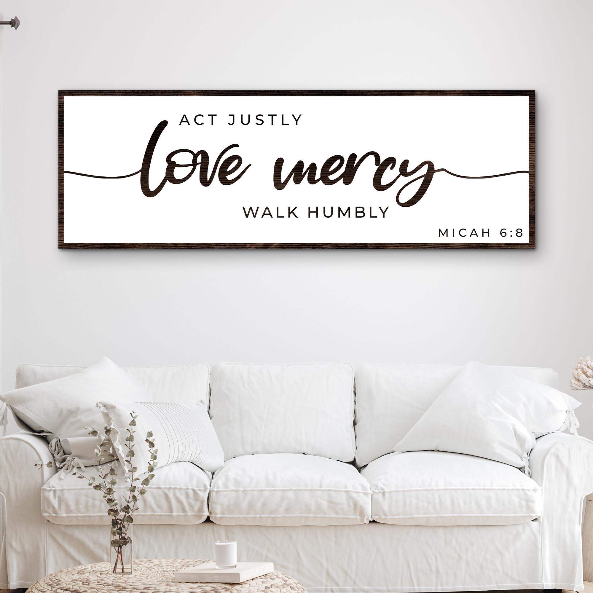 Act Justly Love Mercy Walk Humbly Faith Sign III - Tailored Canvases - Flyclothing LLC