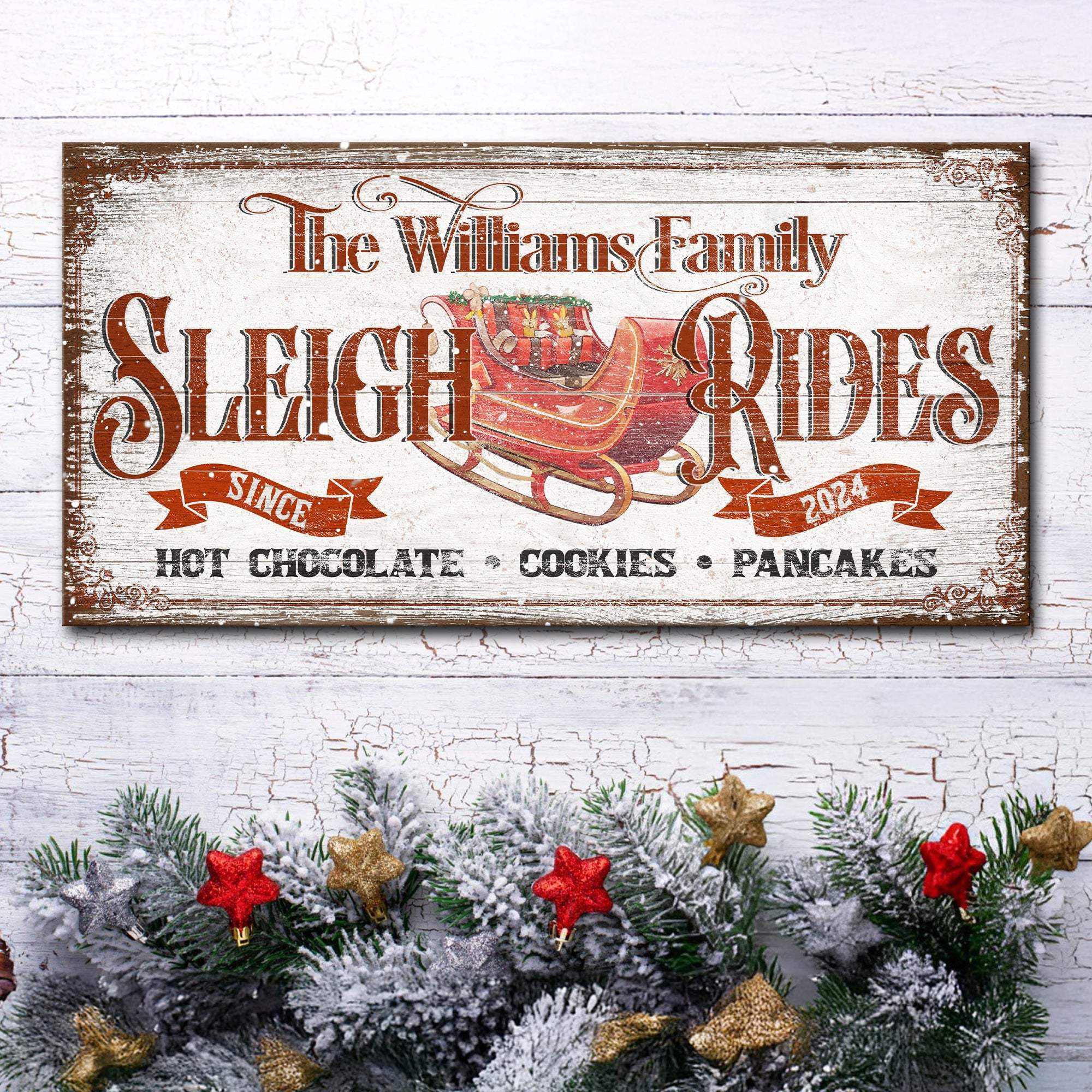Sleigh Rides Christmas Sign V - Tailored Canvases - Flyclothing LLC