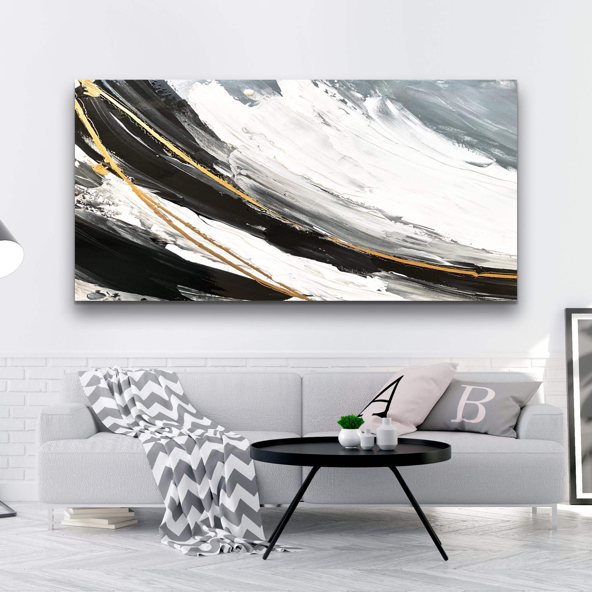 Modern Abstract Shadows Wall Art - Tailored Canvases - Flyclothing LLC