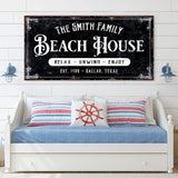 Beach House Personalized Sign III - Tailored Canvases - Flyclothing LLC