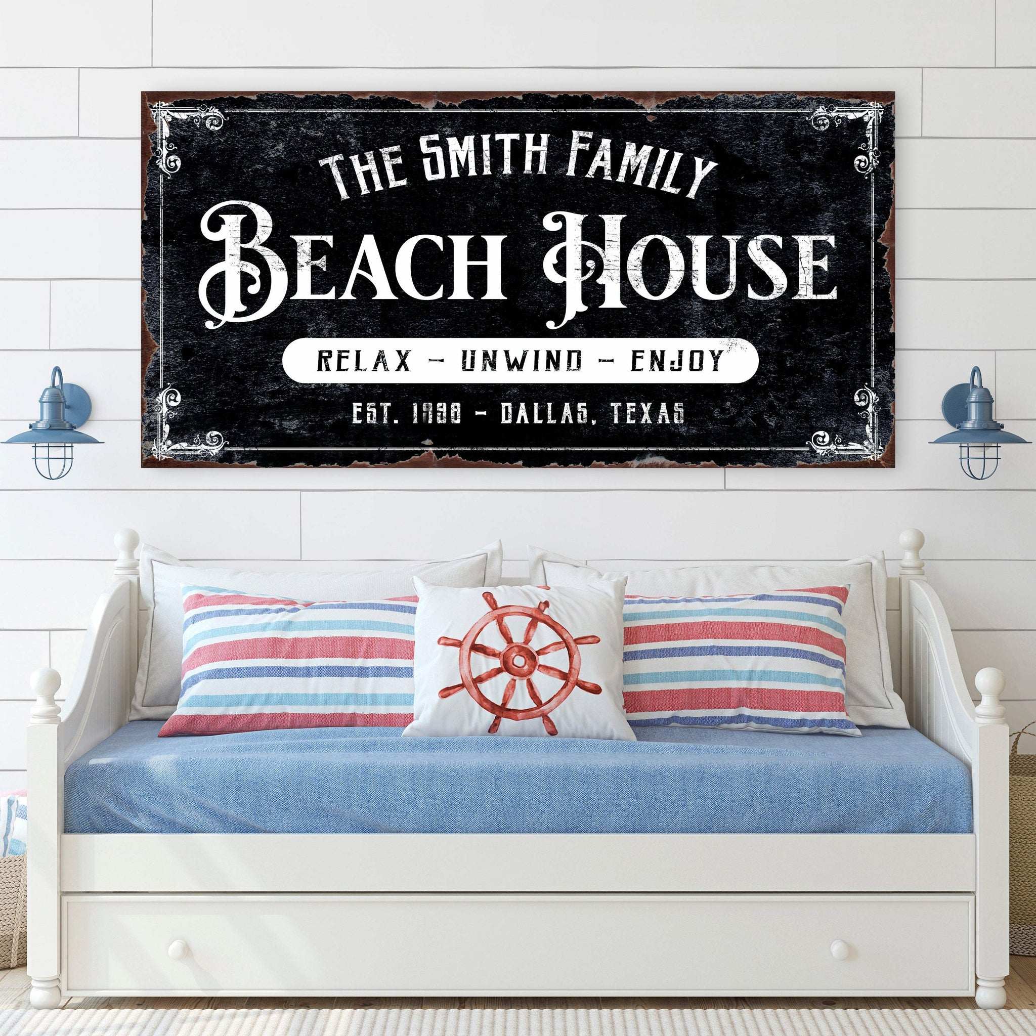 Beach House Personalized Sign III - Tailored Canvases - Flyclothing LLC