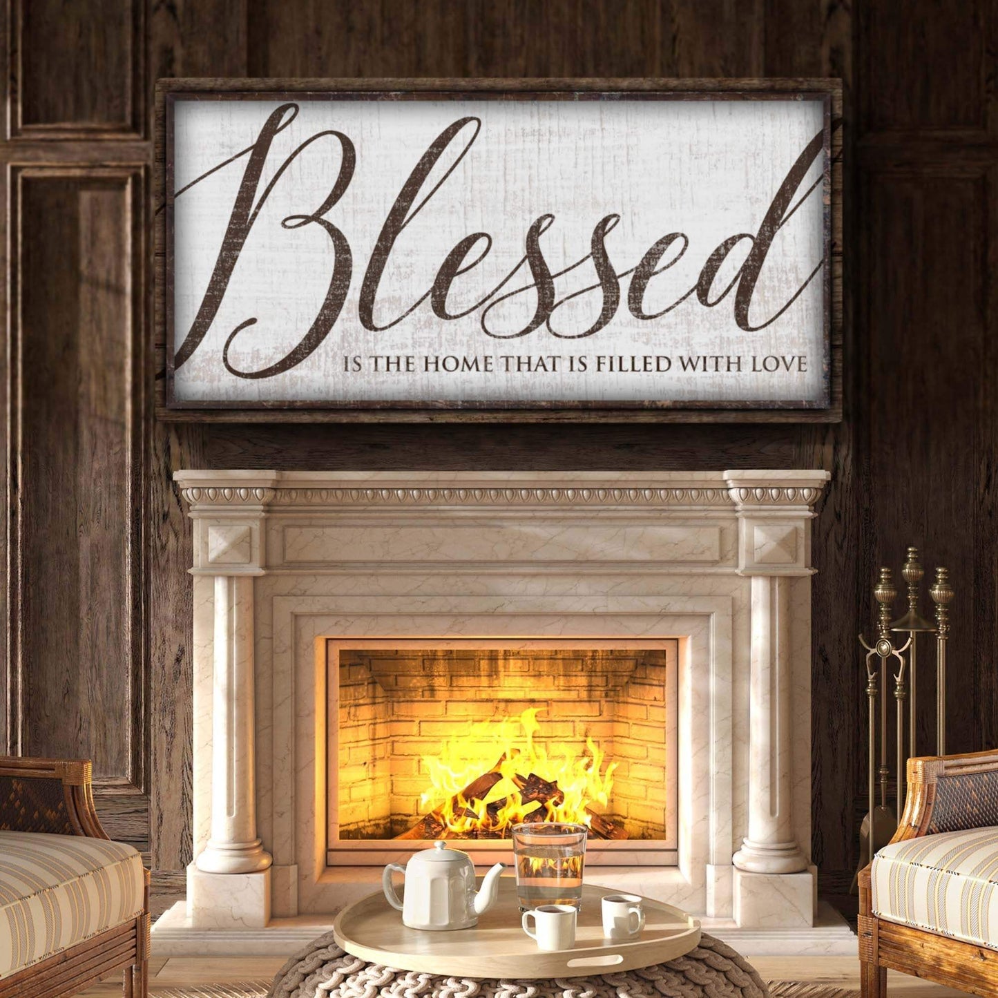 Blessed Is The Home That Is Filled With Love Sign - Tailored Canvases - Flyclothing LLC