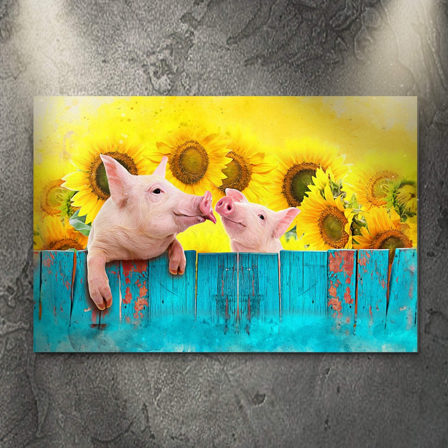 Sunflower Pigs Canvas Wall Art - Tailored Canvases - Flyclothing LLC