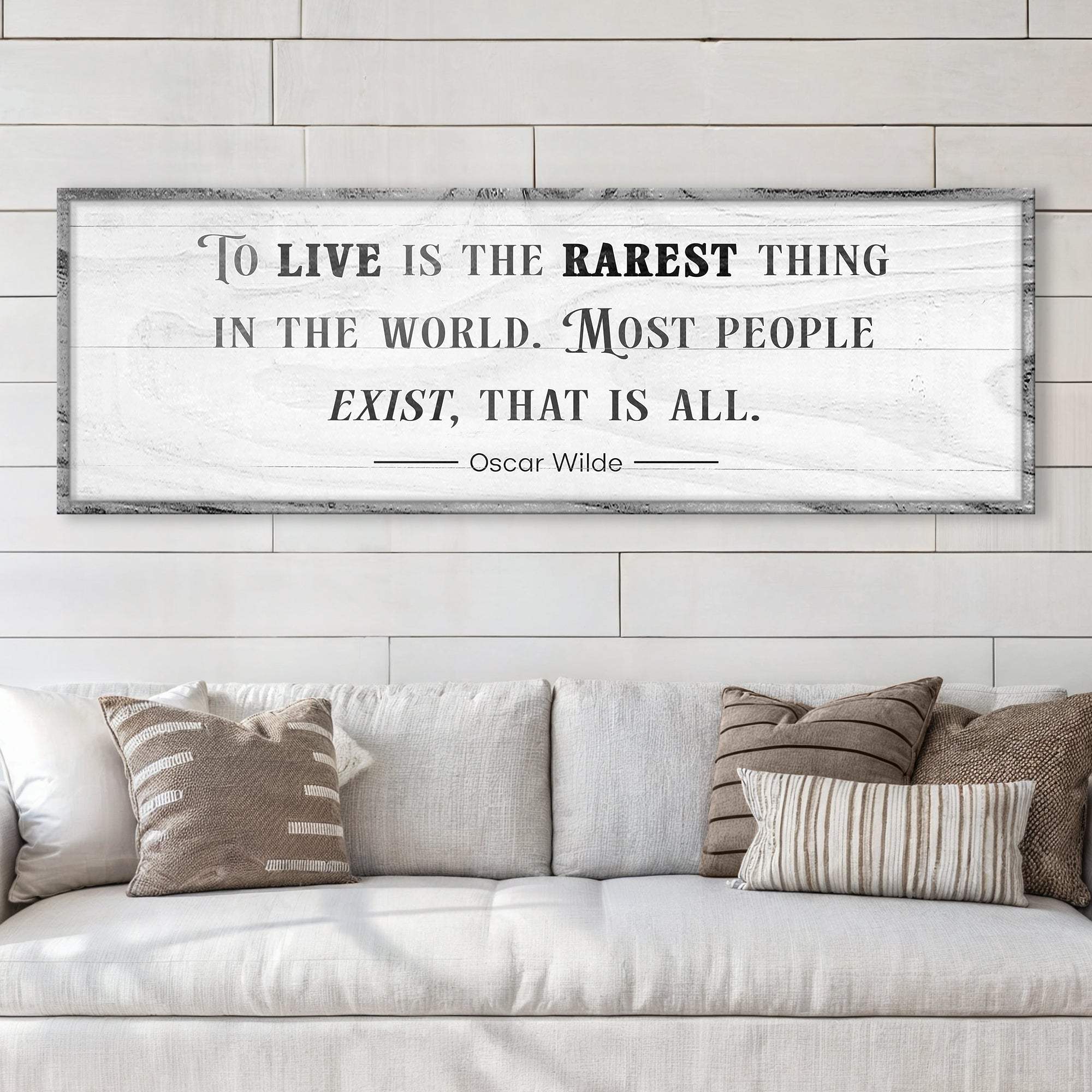 To Live Is The Rarest Thing Farmhouse Sign - Tailored Canvases - Flyclothing LLC