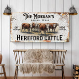 Personalized Hereford Cattle Sign II - Tailored Canvases - Flyclothing LLC