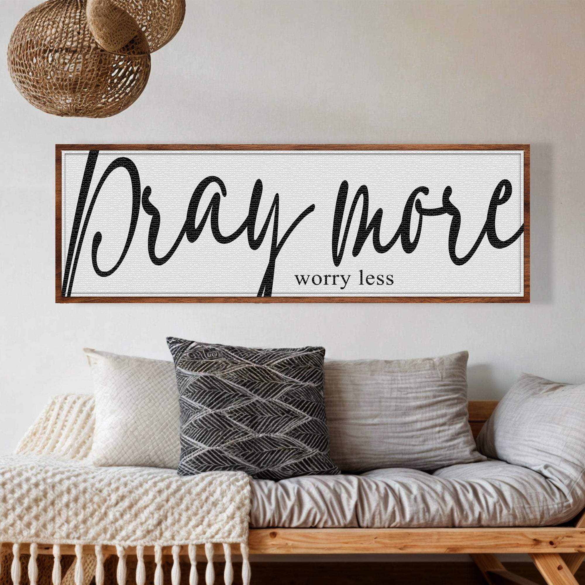 Pray More Worry Less Faith Sign IV - Tailored Canvases - Flyclothing LLC