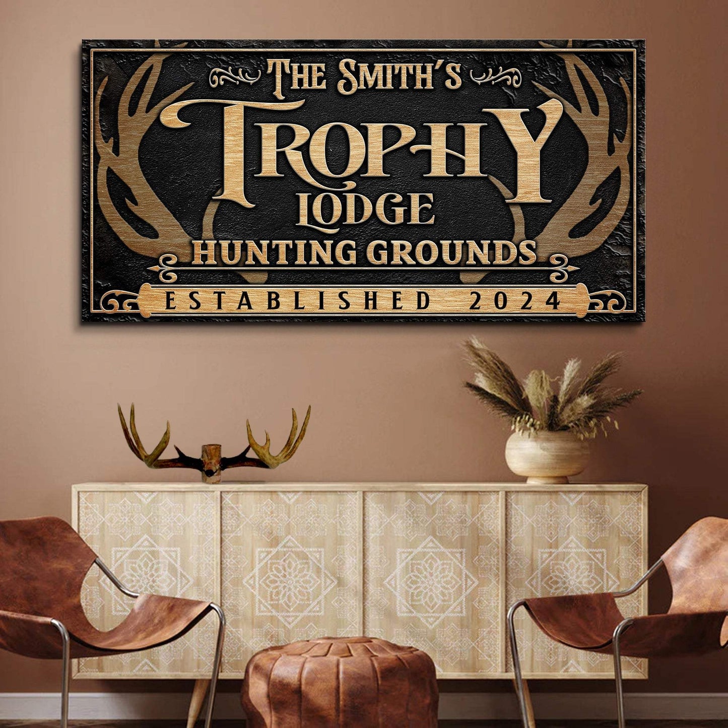 Personalized Family Antler Sign III - Tailored Canvases - Flyclothing LLC