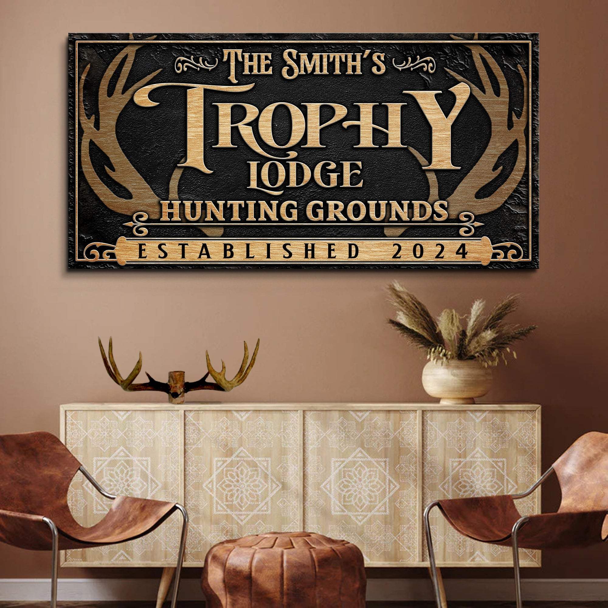 Personalized Family Antler Sign III - Tailored Canvases - Flyclothing LLC