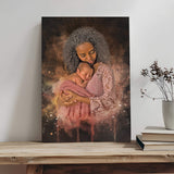 Mother's Day Watercolor Portrait Sign Mother and Child - Tailored Canvases - Flyclothing LLC