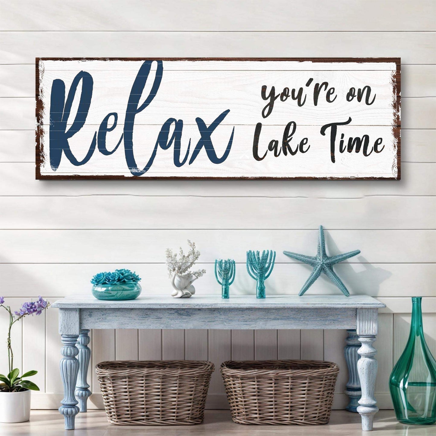 Relax You're on Lake Time Sign IV - Tailored Canvases - Flyclothing LLC