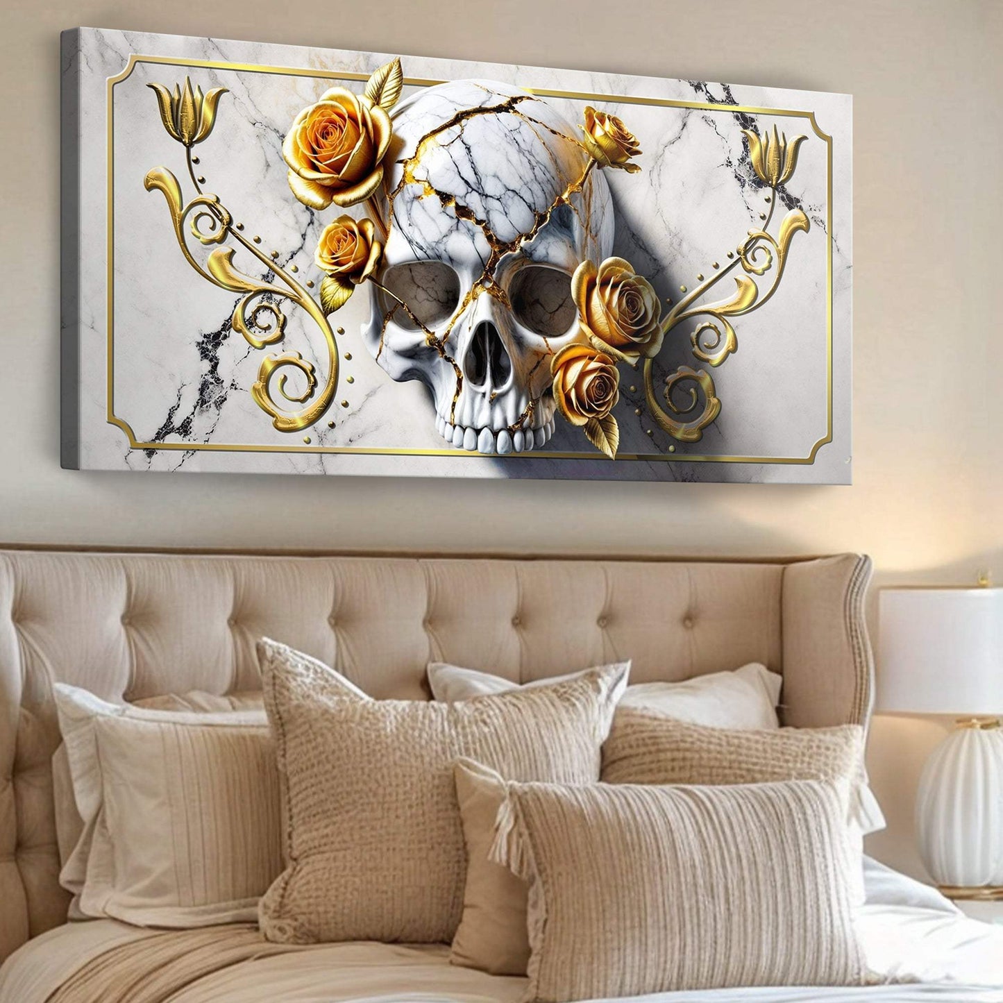 3D Rose and Skull Wall Art - Tailored Canvases - Flyclothing LLC