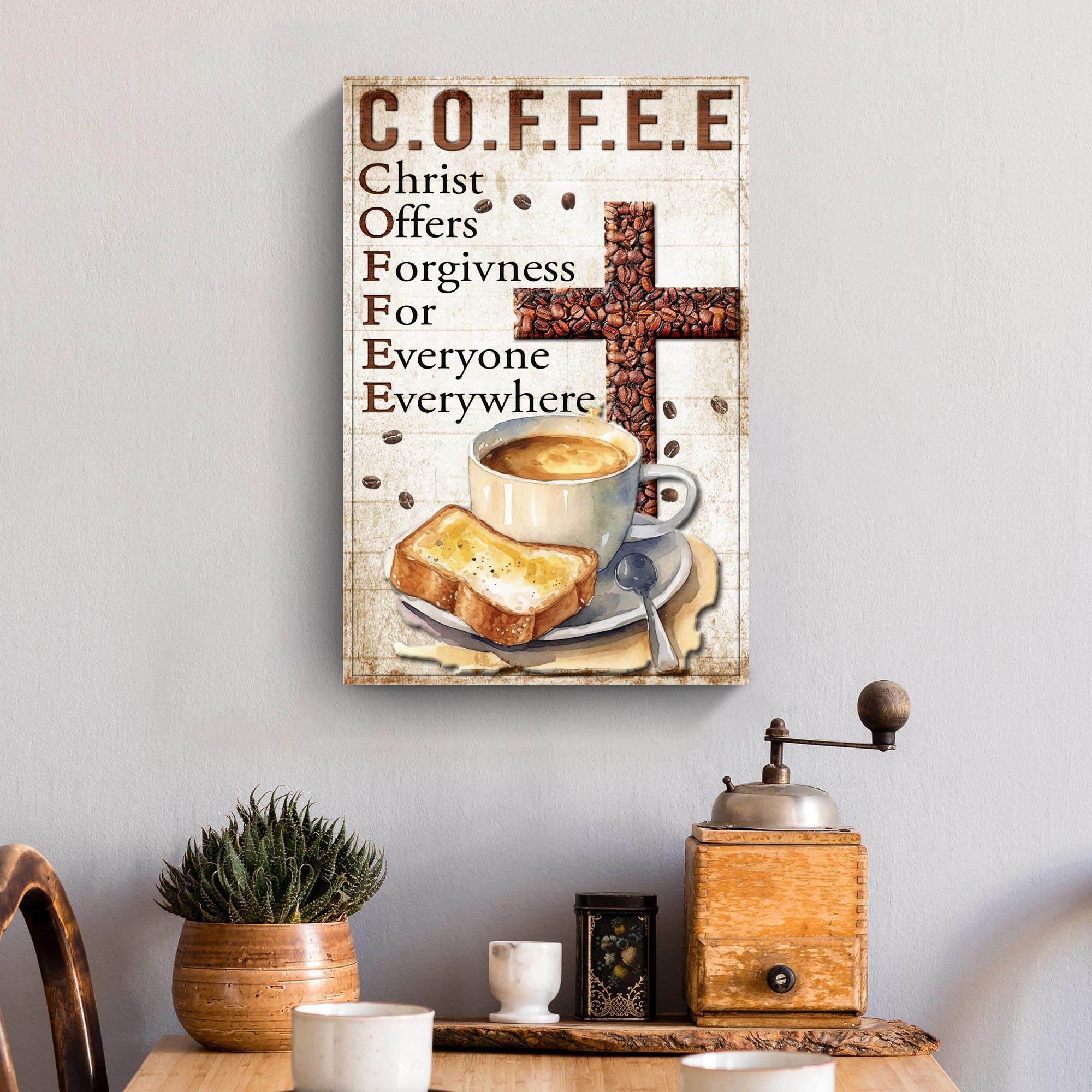 Christ And Coffee Faith Sign IV - Tailored Canvases - Flyclothing LLC