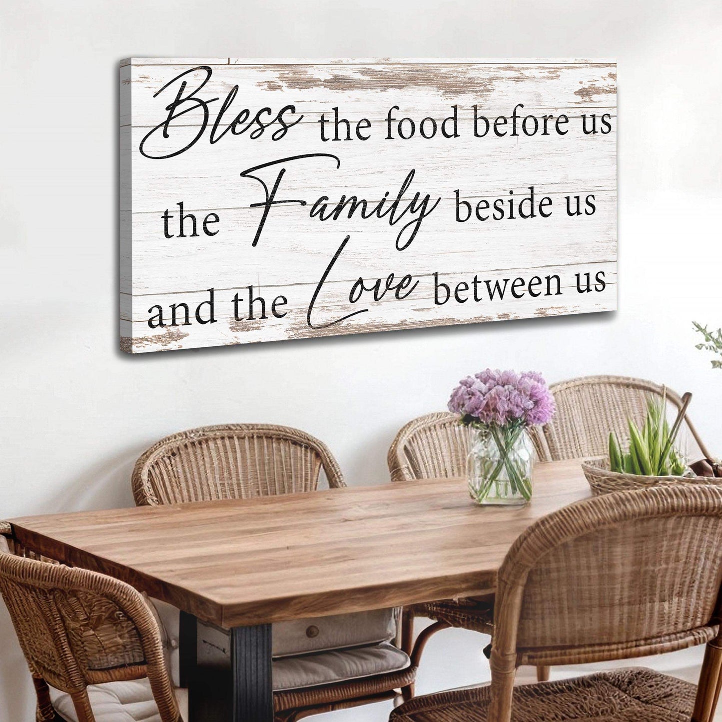 Bless The Food, Family, And Love Sign V - Tailored Canvases - Flyclothing LLC