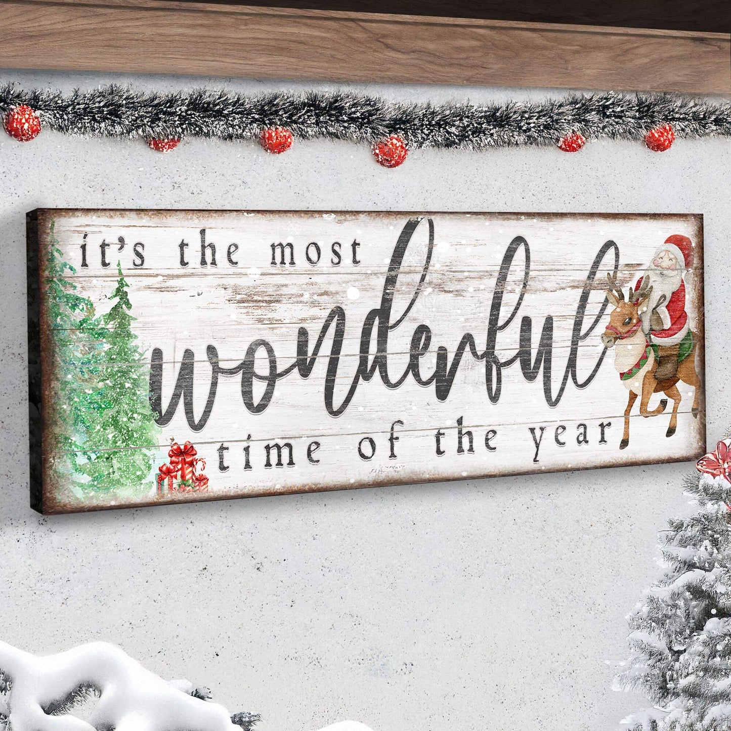 It's The Most Wonderful Time Of The Year Christmas Sign II - Tailored Canvases - Flyclothing LLC
