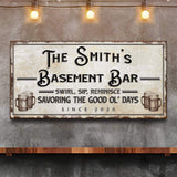 Swirl, Sip, Reminisce Basement Bar Sign - Tailored Canvases - Flyclothing LLC