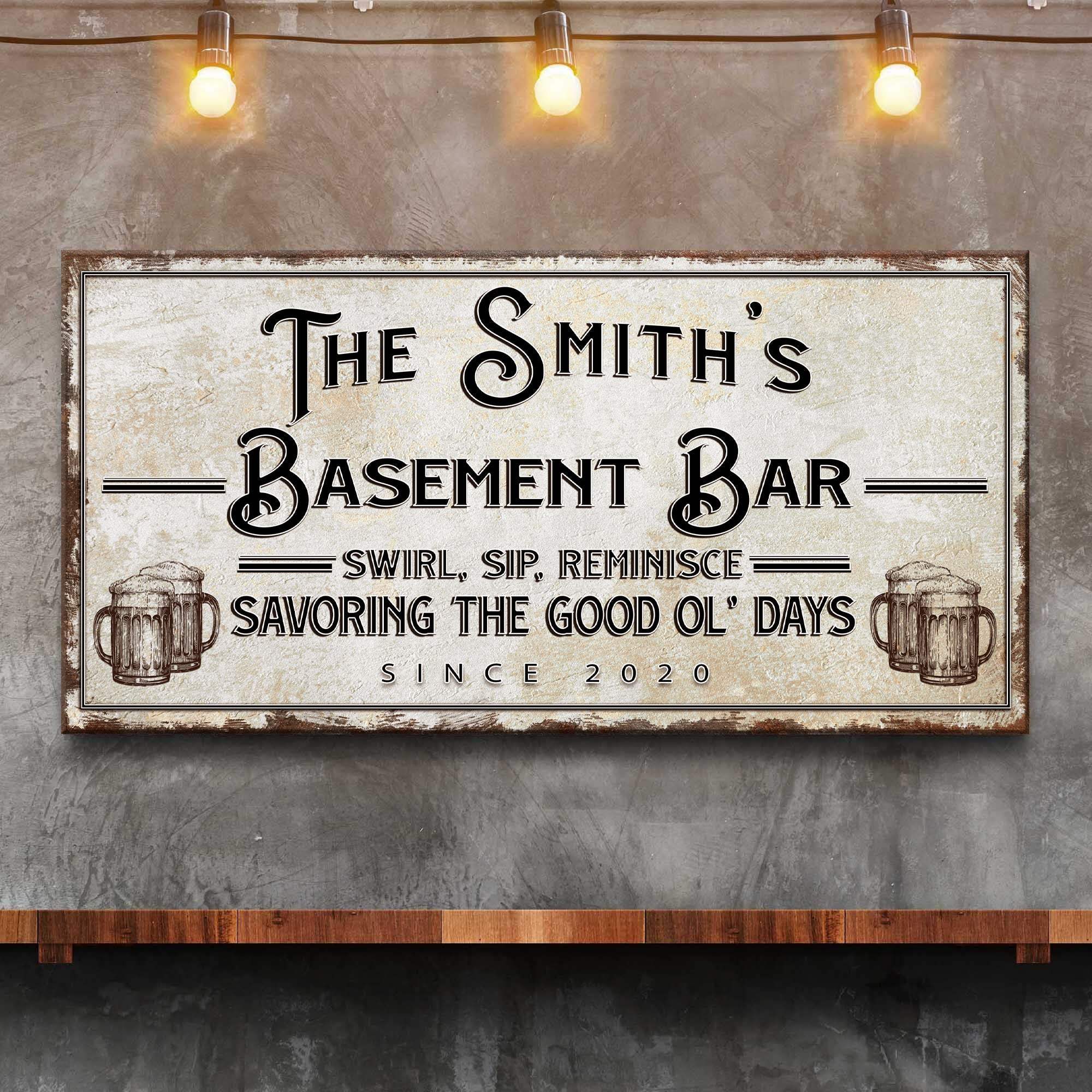 Swirl, Sip, Reminisce Basement Bar Sign - Tailored Canvases - Flyclothing LLC