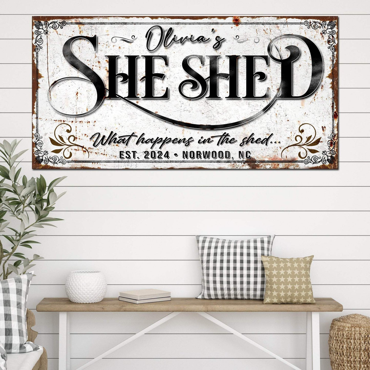 Personalized She Shed Sign XVIII - Tailored Canvases - Flyclothing LLC