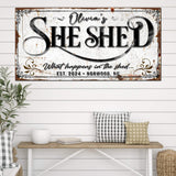 Personalized She Shed Sign XVIII - Tailored Canvases - Flyclothing LLC