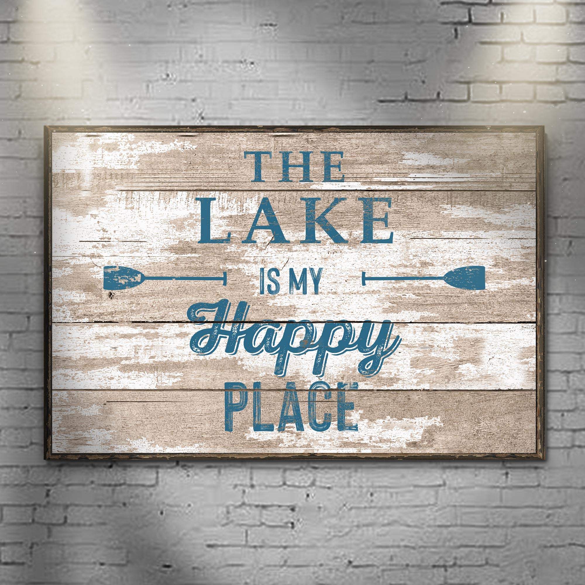The Lake Is My Happy Place Sign III - Tailored Canvases - Flyclothing LLC