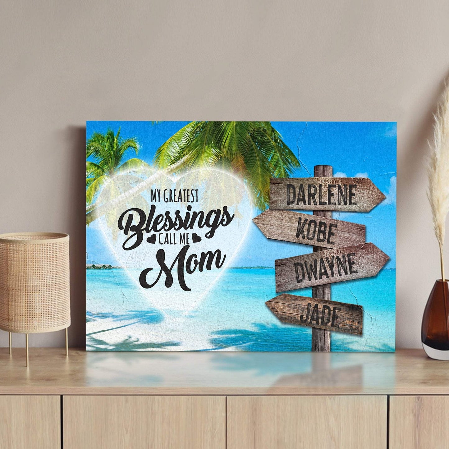Mother's Day Sign My Greatest Blessings Call Me Mom - Tailored Canvases - Flyclothing LLC