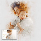 Gift For Mom Watercolor Portrait Custom Wall Art - Tailored Canvases - Flyclothing LLC