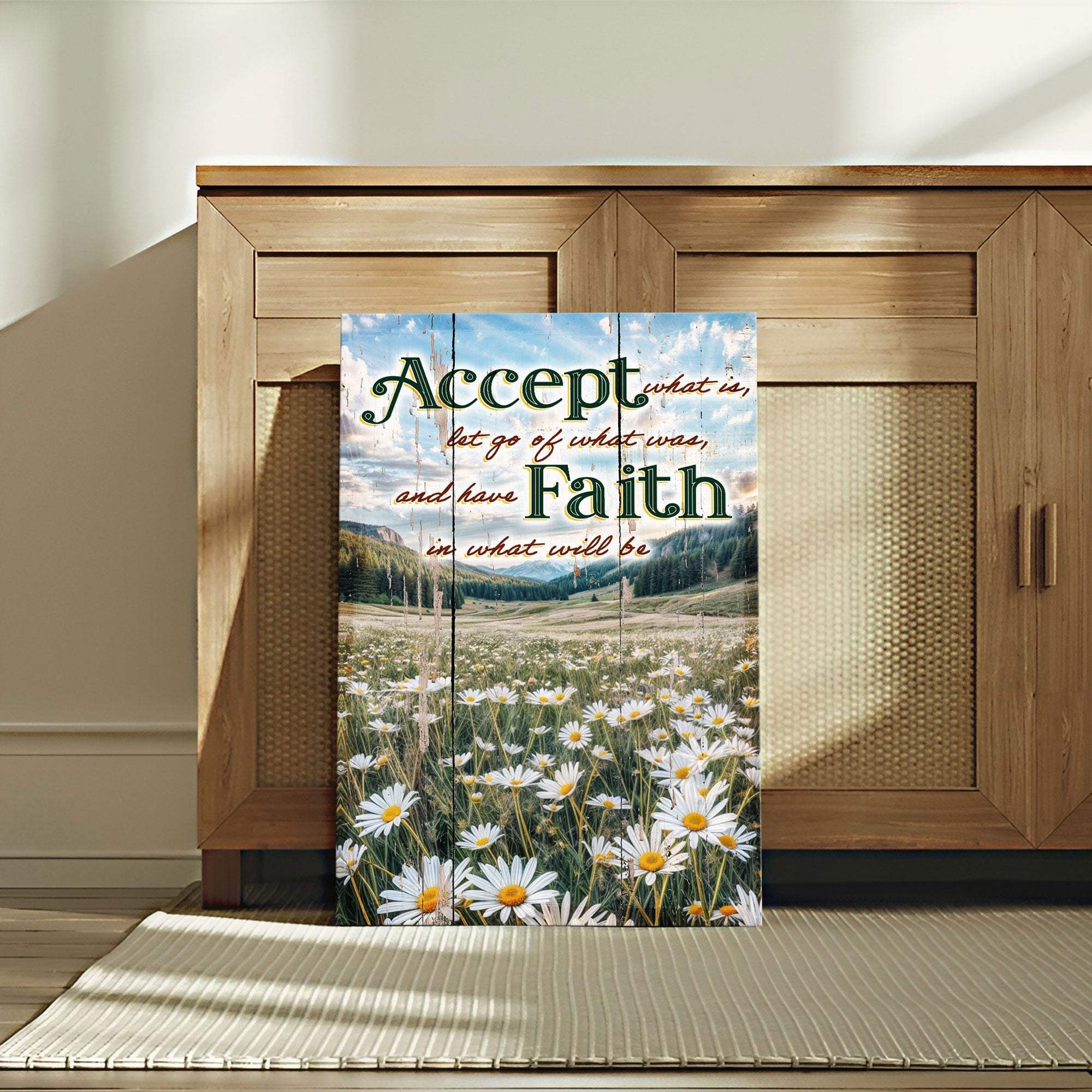 Accept, Let Go, And Have Faith Sign - Tailored Canvases - Flyclothing LLC