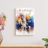 Custom Family Watercolor Portrait II - Tailored Canvases - Flyclothing LLC