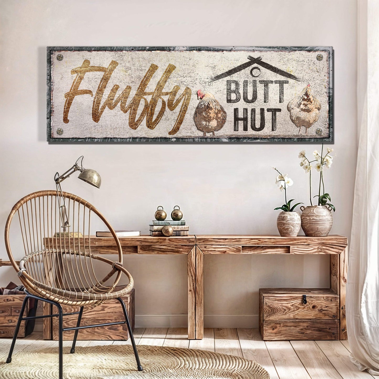 Fluffy Butt Hut Chicken Coop Sign II - Tailored Canvases - Flyclothing LLC