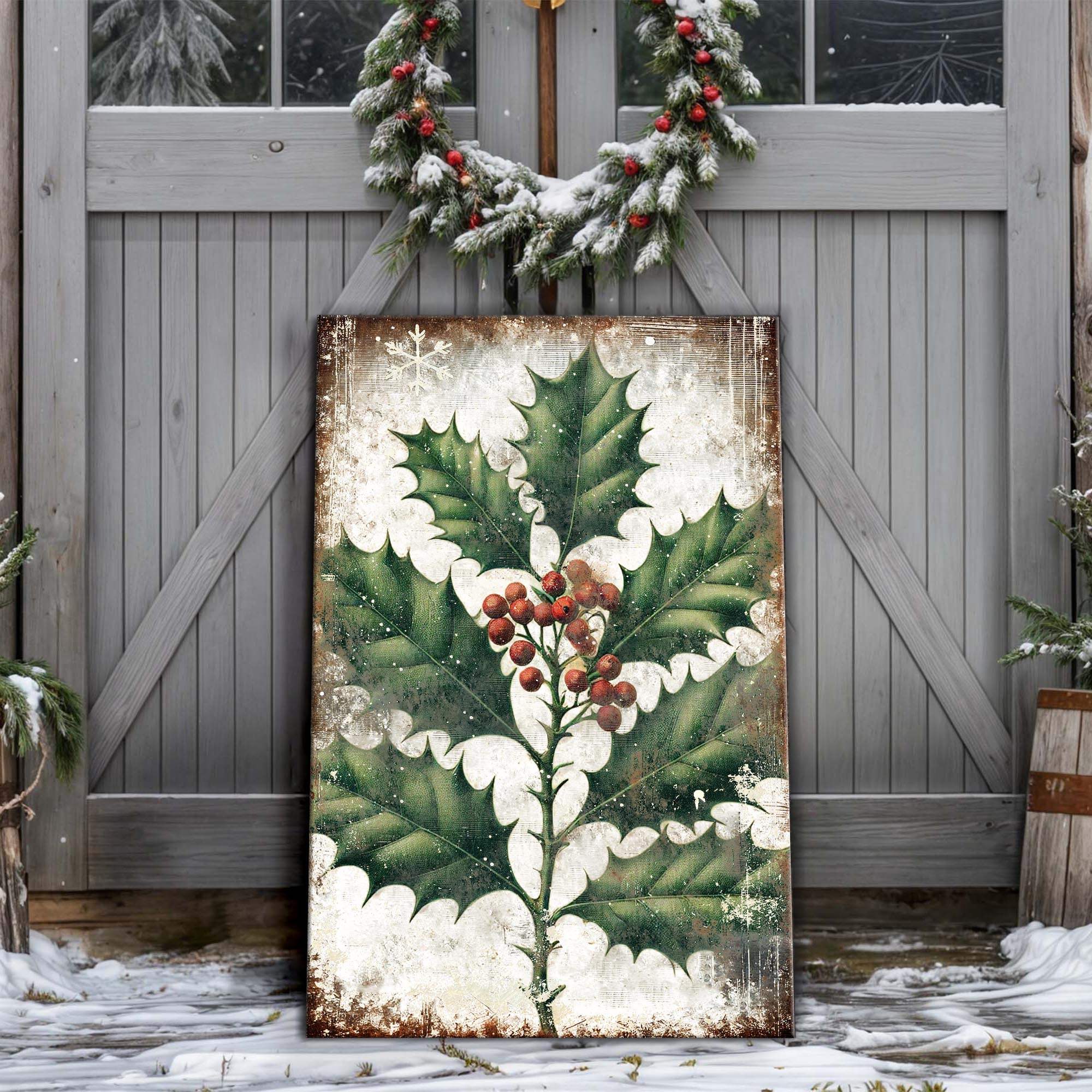 Christmas Holly Wall Art - Tailored Canvases - Flyclothing LLC