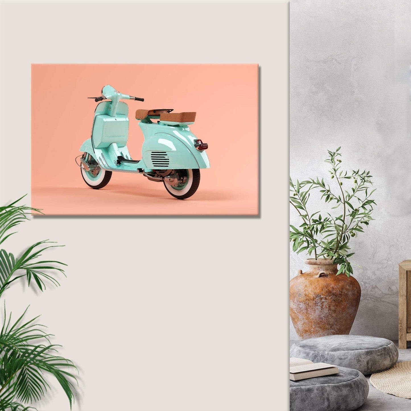 Scooter Motorcycle Rare Vespa Canvas Wall Art - Tailored Canvases - Flyclothing LLC