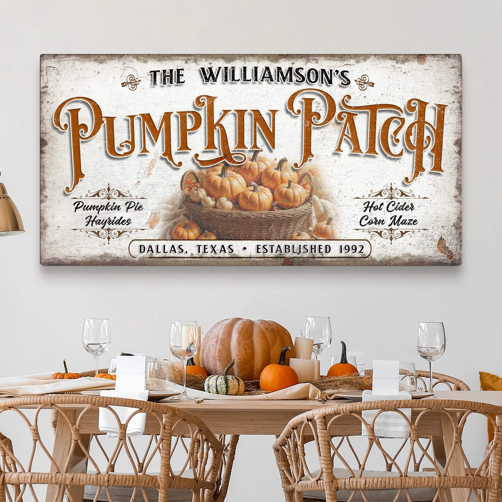 Personalized Pumpkin Patch Sign II - Tailored Canvases - Flyclothing LLC
