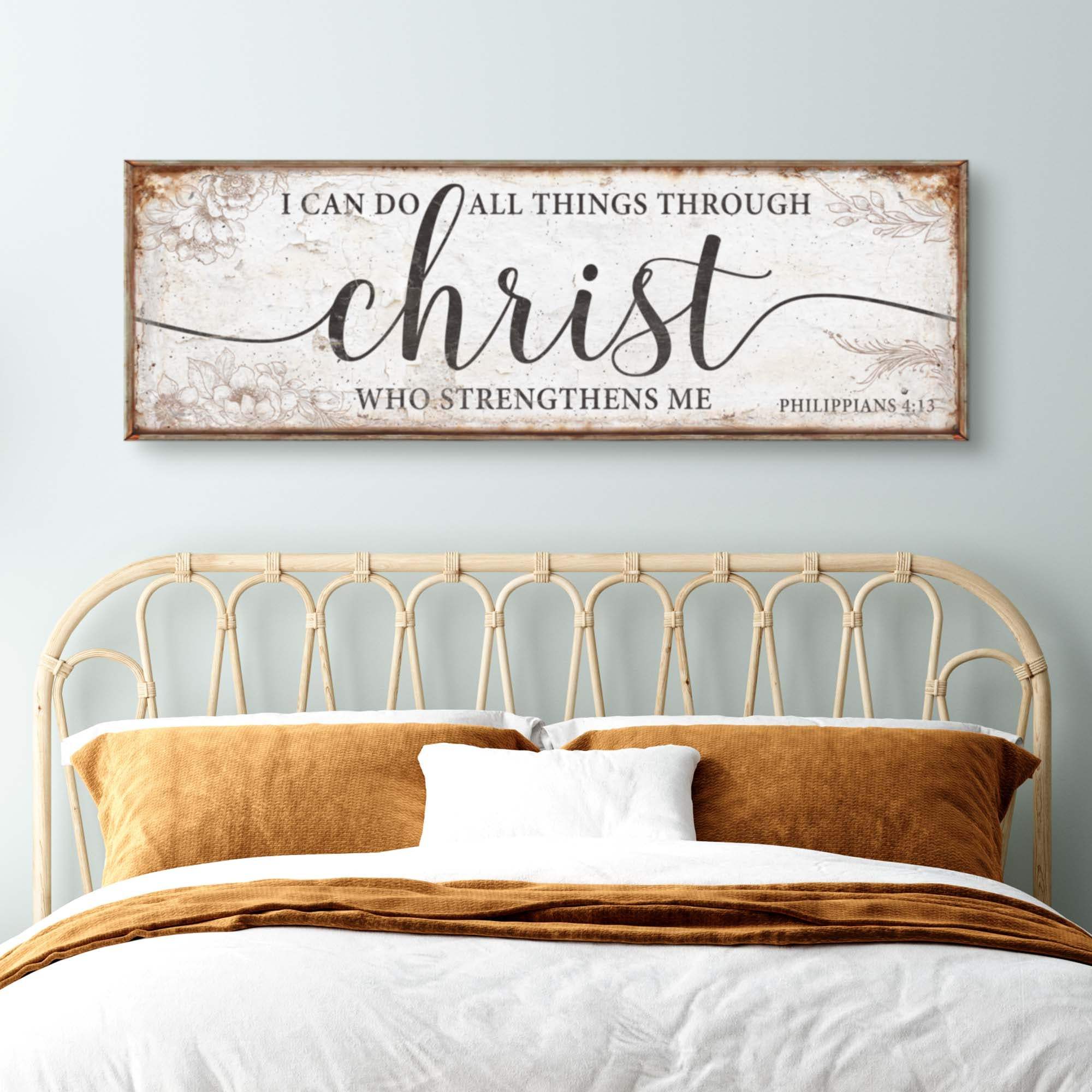 I Can Do All Things Through Christ Who Strengthens Me Faith Sign - Tailored Canvases - Flyclothing LLC